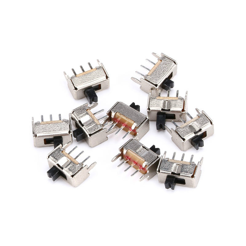 40PCS/Lot SS12D07 Mini Vertical Slide Switch 1P2T 3 Pin Toggle Switch SMD PCB DPDT Vertical Switch High Quality