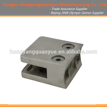 Small Sq Clamp - 8 or 10mm Glass - Round Back - Satin [Satin 316 Stainless]