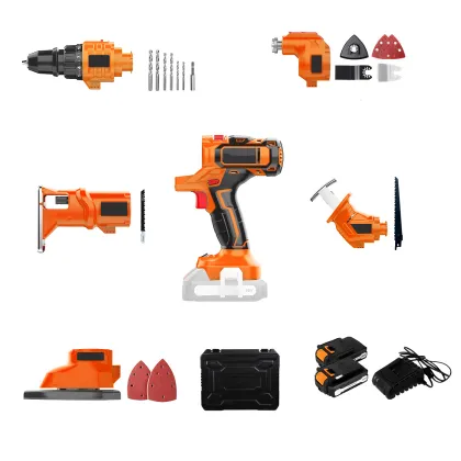 Power Tool Combo: Electric Sander, Jig Saw, Reciprocating Saws & Drill Set