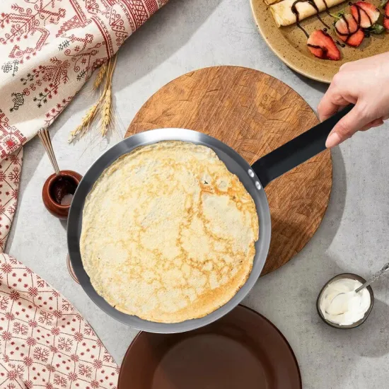 Wholesale 24cm Carbon Steel Grill Pan for Restaurant Kitchen