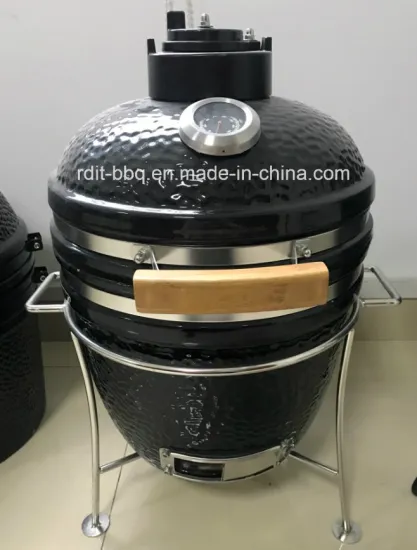 15inch High End Glazing Ceramic Charcoal Smoker with Stainless Steel Stand / OEM Accepted