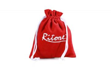 Customized Red velvet gift bag with white logo