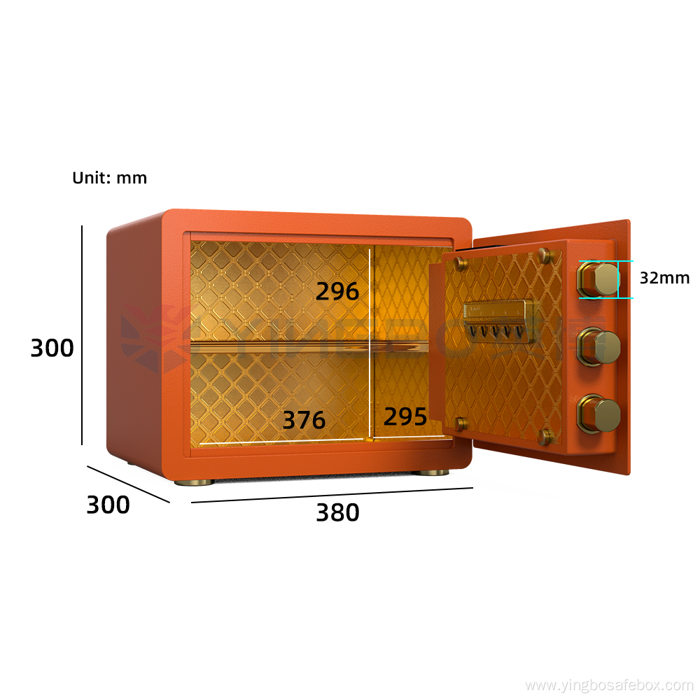 orange color smart safes security safe cash box