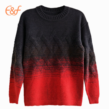 Men  Gradient Color Cable  Heavy Gauge Winter Sweater