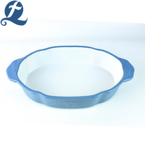 Wholesale copper grain ceramic baking pan with binaural