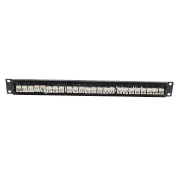 24-port 1U Cat6/5e Shielded/Unshielded FTP Patch Panel with RJ45 Network Patch CordNew