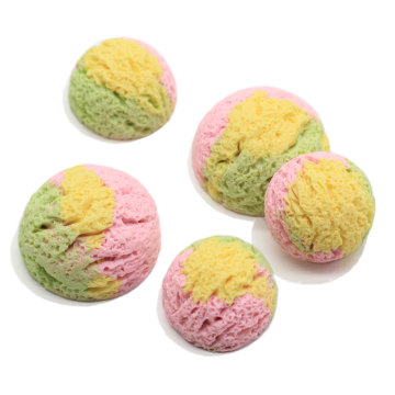 18mm&24mm Colorful Ice Cream Ball Fltback 3d Snow Ball for Jewelry Making Haipin Hair Rope Accessory