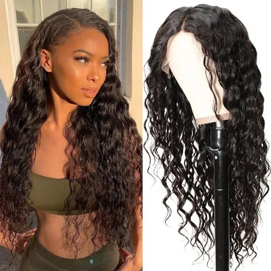 VIYA Deep Wave 13x4 Lace Front Human Hair Wigs for Black Women Prepluck Glueless Brazilian Lace Frontal Wig