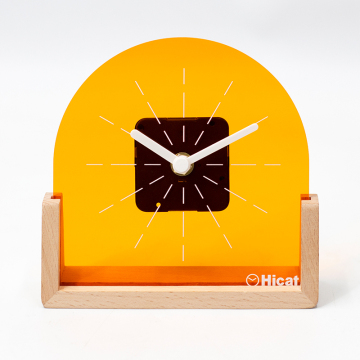 Factory Price Battery Operated Wood Acrylic Modern Desk Table Clock for Bathroom