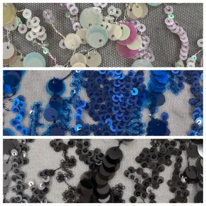 Gorgeous Multicolor Circle Spangle Embroidery Fabric