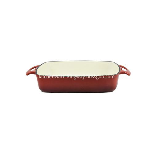 Red Cast Iron Rectangular Roasting Dish