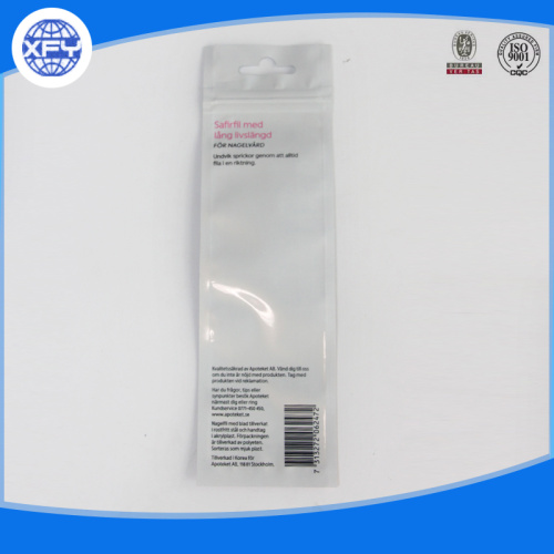 Self-adhesive polybag with printed header