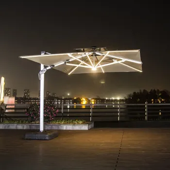 High Quality Big Sunshade Patio Furniture - Outdoor Umbrella with Light and Logo