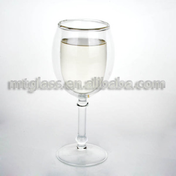 High quality clear double wall wine glass