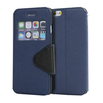 LZB factory price view window leather case for samsung galaxy grand DOUS