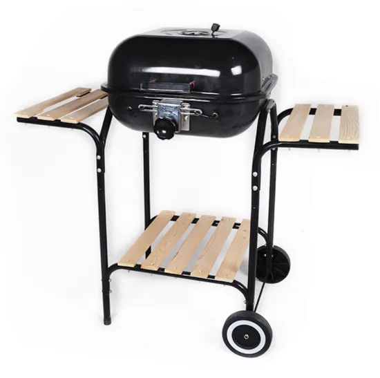 Home Custom Burger Charcoal Grill Side Table Food Contact Grade Burger Grill Steel Square BBQ Camping Trolley Trolley Flame