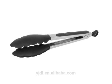 Pinças de cozinha em aço inoxidável de 10 "e 12" com pontas de nylon
