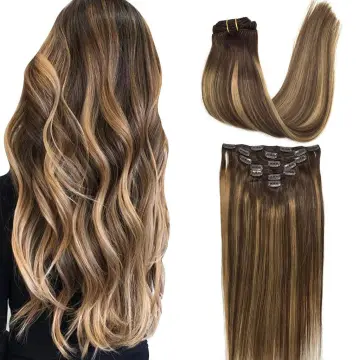 Double drawn virgin russian clip in hair extensions Straight Human Clip in Hair extension for Women clip in hair extensions