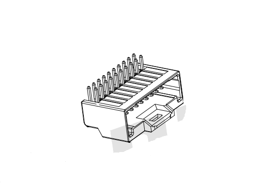 2,00 mm pitch rechter hoek dip dual row connector