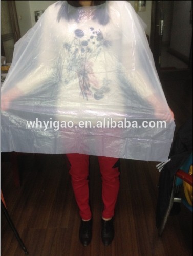 Spa salon use transparent waterproof plastic cape