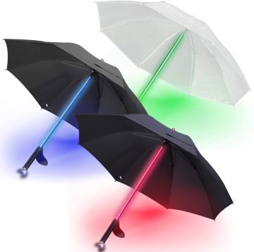 Wholesale Promotional Outdoor Straight Pattern Plastic Umbrella with Back Light