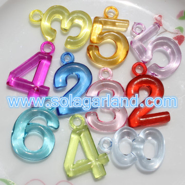 20 * 30 MM acryl transparant / ondoorzichtig cijfer nummer kralen bedels hangers