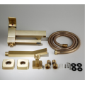 Brushed golden luxury bathroom brass square bathtub faucet hot cold water mixer tap