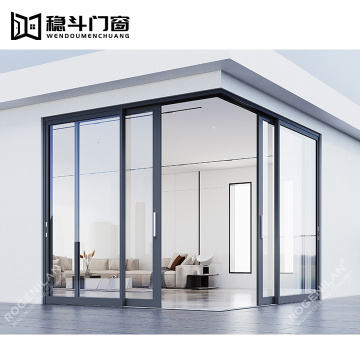 Triple Linkage Tempered Glass Sliding Doors