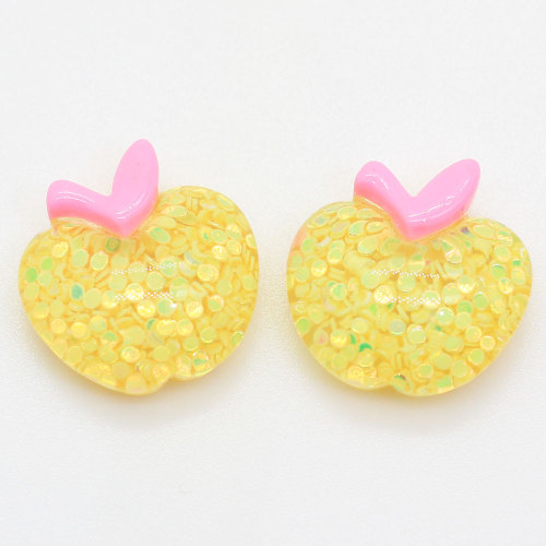 Resin Glitter Fruit Cabochon Kids Toy Decor Items 100pcs 18*20mm Cute Miniature Craft Handmade Craft Ornaments