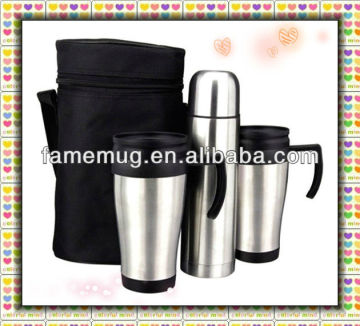 3 Pcs Business stainless steel vacuum flask gift set