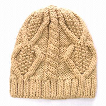 2013/2014 kids'/baby knitted hat, fashionable cable style, made of acrylic iceland yarn