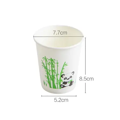 80PCS Eco-friendly Disposable Cup Bamboo Fiber Insulated Paper Cups Sanitary Coffee Tea Cup Anti Scalding Dixie Cup for Milk