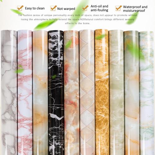 Thick waterproof pvc imitation marble pattern stickers wallpaper self-adhesive wallpaper renovation of furniture