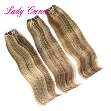 virgin asian remy hair weave topper, 6/613 piano color human hair weave
