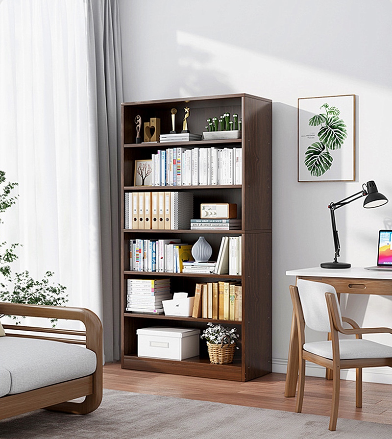 Modern Wooden Bookcase with Drawers