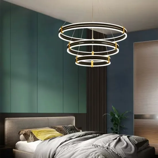 Modern Black Round 3-Ring 40+60+80cm Pendant Lights Design 8205