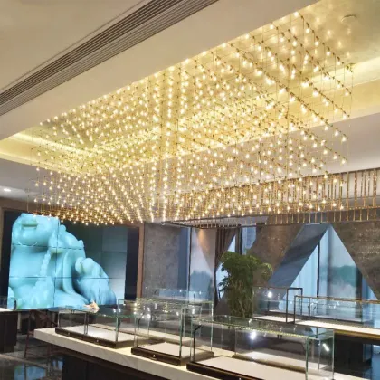 Moroccan Modern Electric Sparkle LED Crystal Chandelier Ceiling Light