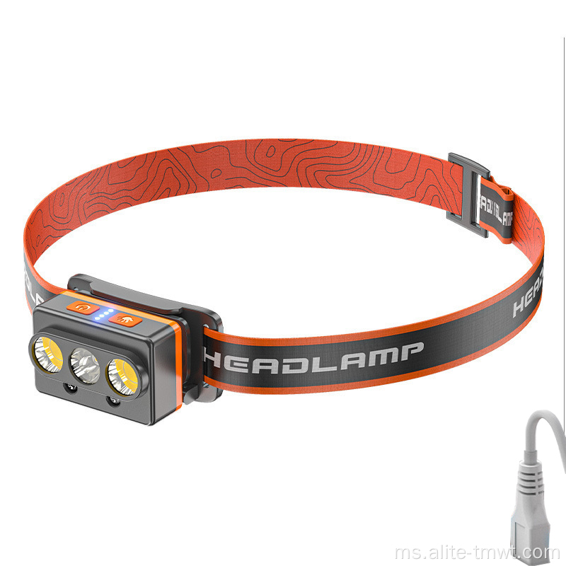 COB+XPG SENSOR HEADLAMP HEAD DARIPADA HEAD DAPATKAN Lampu Flash