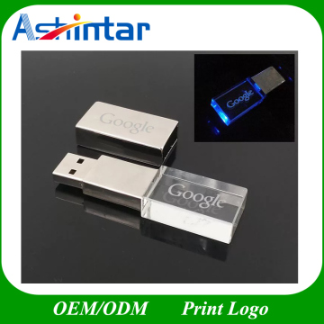 USB3.0 Flash Disk Metal USB Stick Flash Memory LED Crystal USB Flash Drive