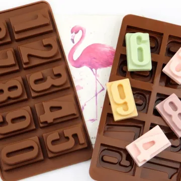 0-9 Number Digit Silicone Chocolate Mold - 10 Cavity Silicone Molds