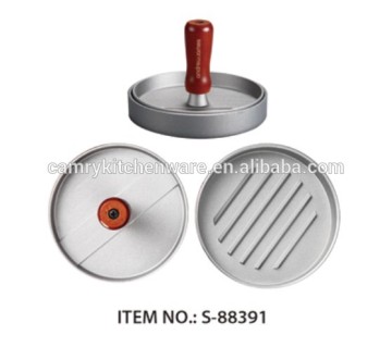 Cast Aluminum Single Burger maker with wooden handle