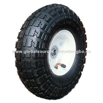 Air Pneumatic Wheel, Measures 10-inch x 3.50-4 Tubeless, Ideal for Hand Trucks, Trolleys and Carts