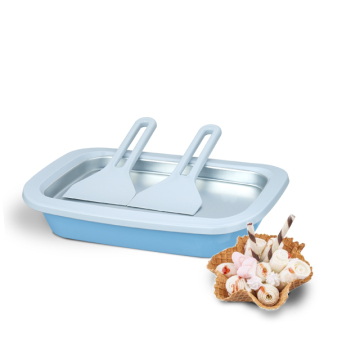 Ice Cream Roller Plate Anti Griddle Pan with 2 Spatulas