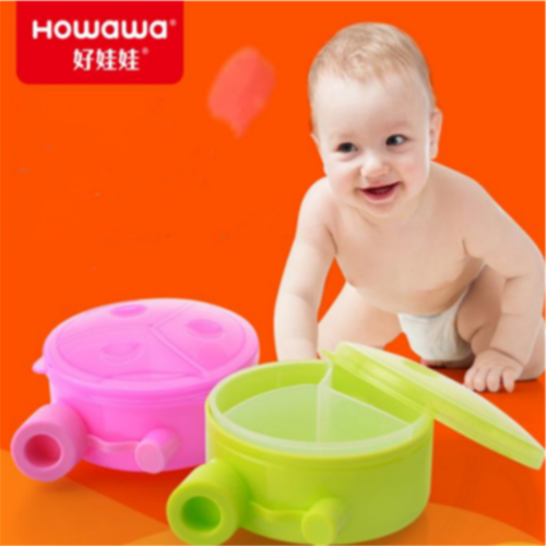 Boîte de rangement en plastique pour bébé en poudre à trois compartiments