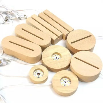 3D Acrylic Wood Night Light - LED Home Decor Gift