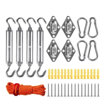 304 Stainless Steel Sunshade Sail Set with 5mm, 6mm, 8mm Triangular and Quadrangular Shade Net Awning Accessories for Boat Bimini Top