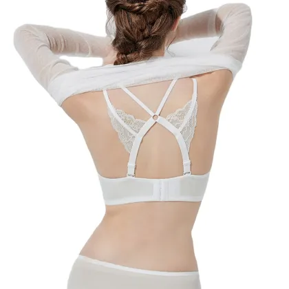 Sexy Lingerie: Beautiful Back Bra for Anti-Sagging, Large Size, Breathable with Thin Butterfly Lace Design