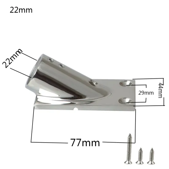 Marine Hardware Stainless Steel Rectangular Rail Base 30 Degree for 7/8" 1" tube Hand Rail Fitting