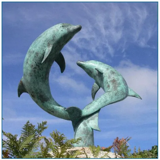 Bronze Playing Dolphin Sculpture For Sale