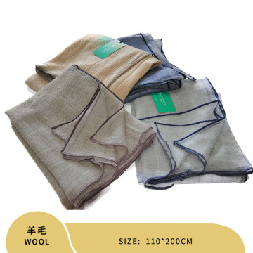 fashion hemming plain shawl scarf 100% wool